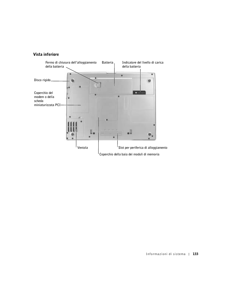 Vista inferiore | Dell Precision M60 User Manual | Page 135 / 200