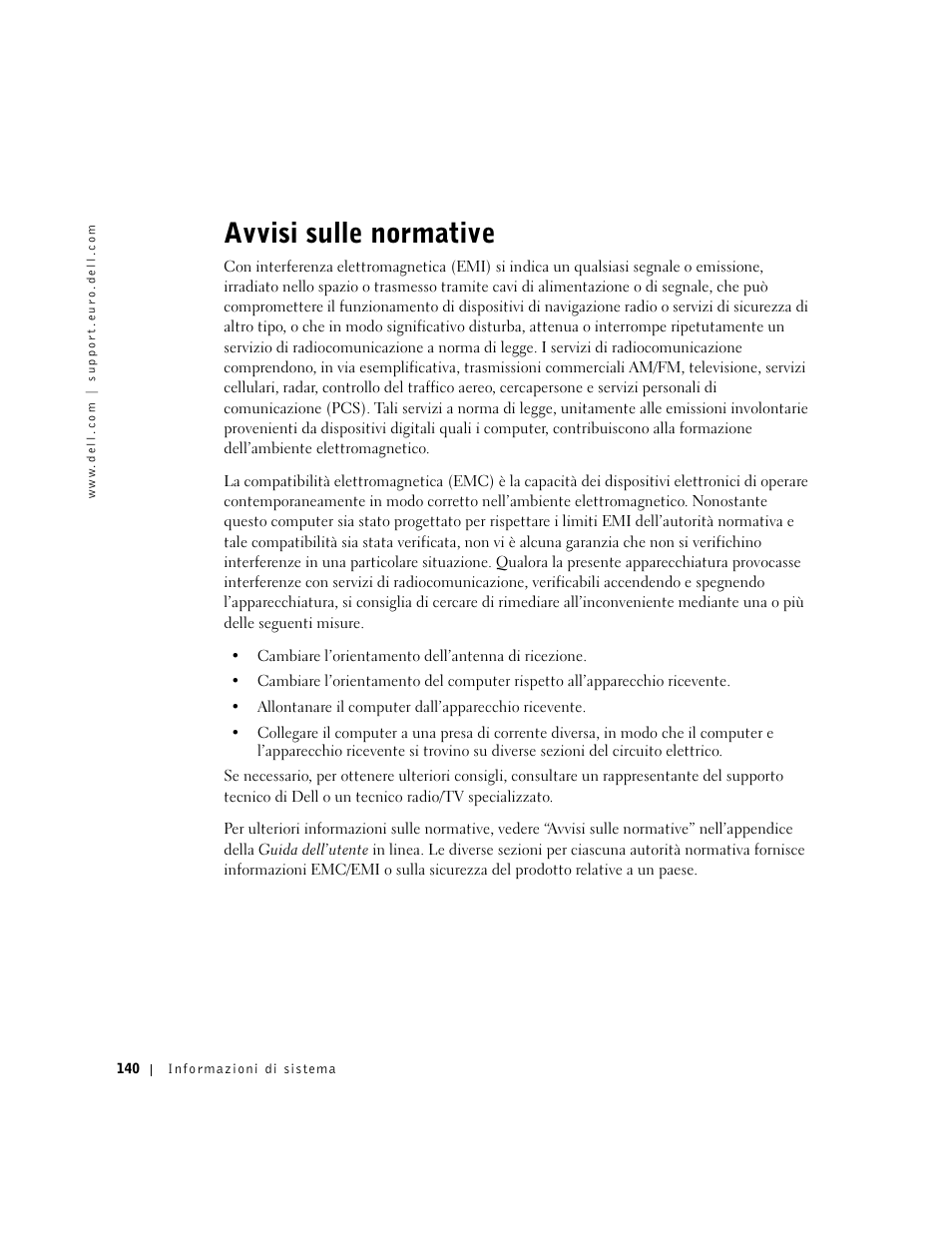 Avvisi sulle normative | Dell Precision M60 User Manual | Page 142 / 200