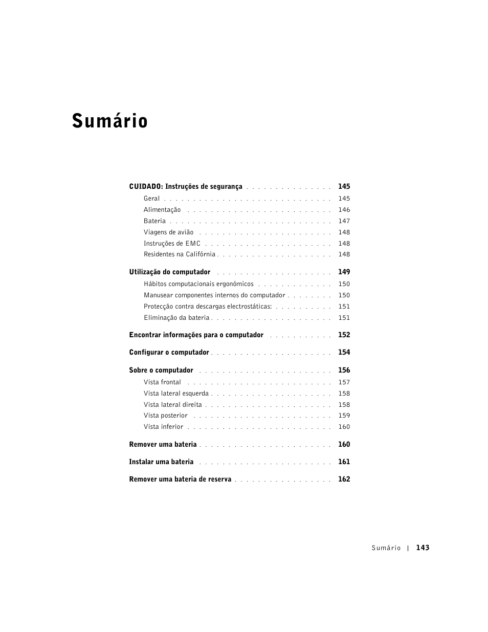 Sumário | Dell Precision M60 User Manual | Page 145 / 200