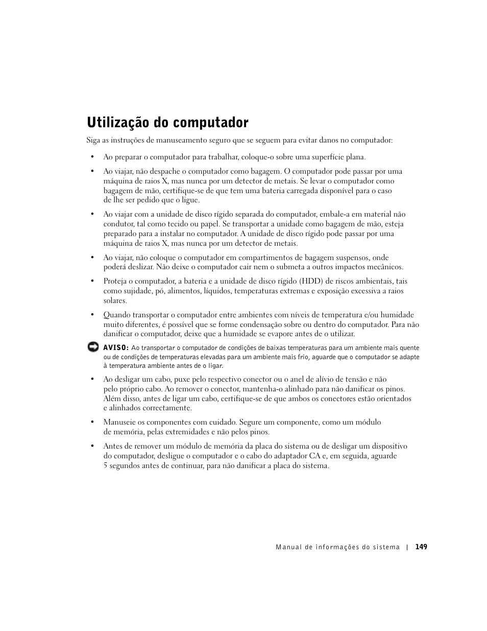 Utilização do computador | Dell Precision M60 User Manual | Page 151 / 200