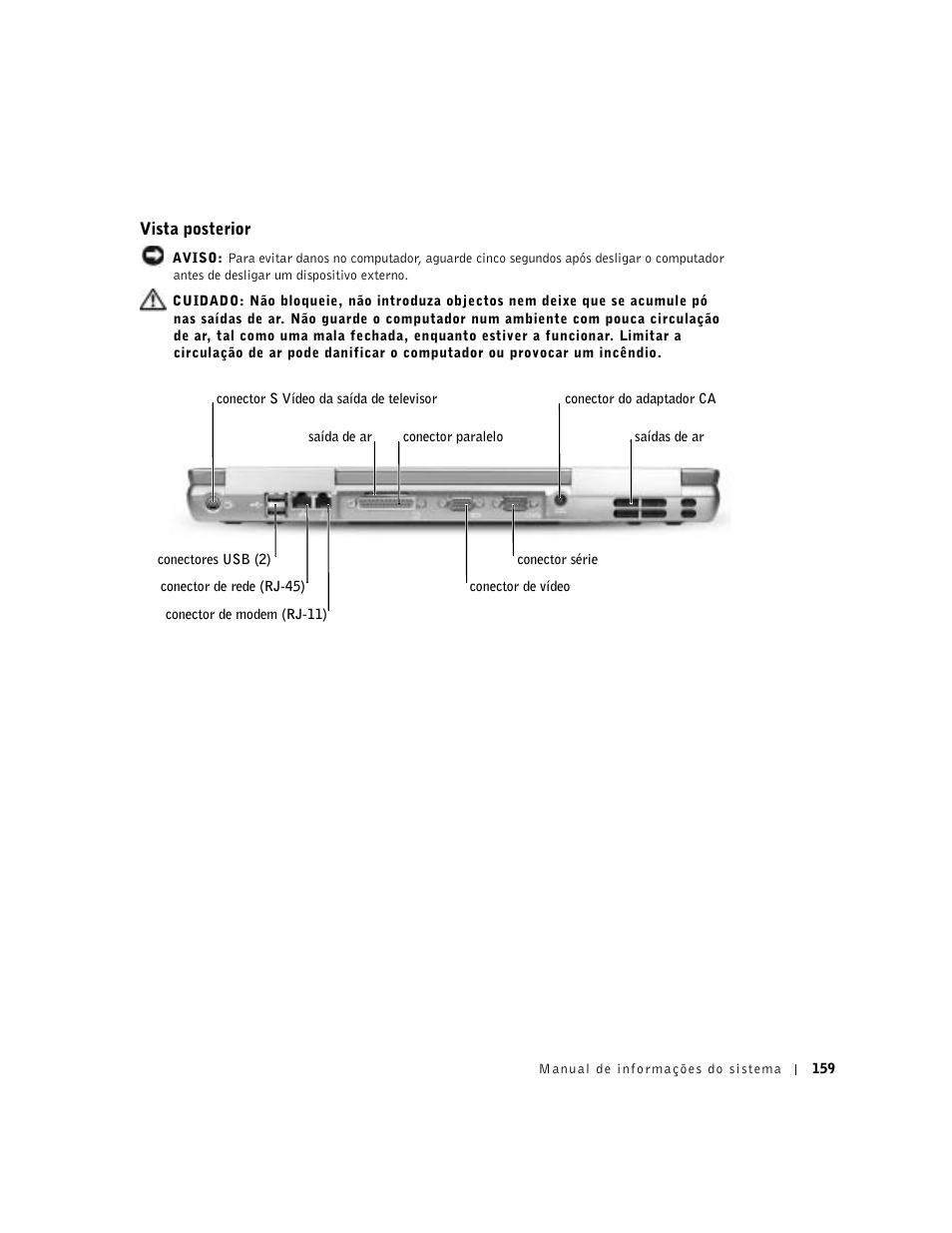 Vista posterior | Dell Precision M60 User Manual | Page 161 / 200