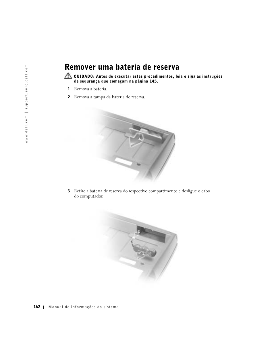 Remover uma bateria de reserva | Dell Precision M60 User Manual | Page 164 / 200