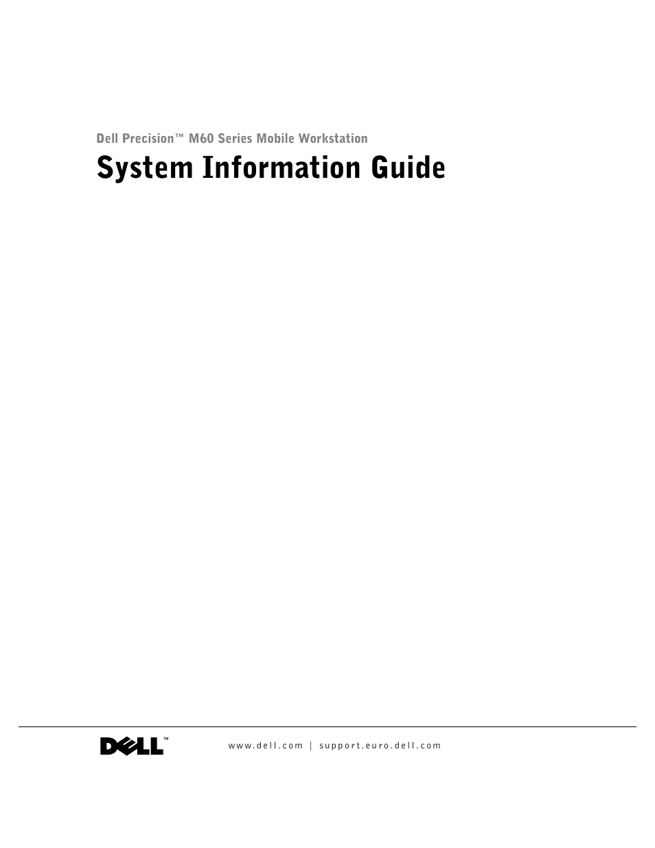 System information guide | Dell Precision M60 User Manual | Page 3 / 200
