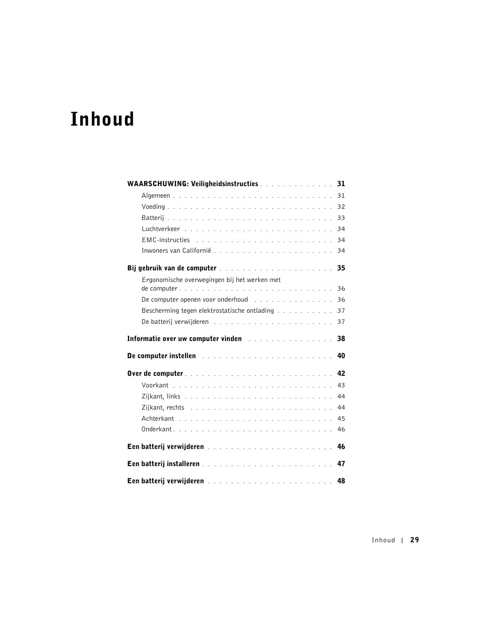 Inhoud | Dell Precision M60 User Manual | Page 31 / 200