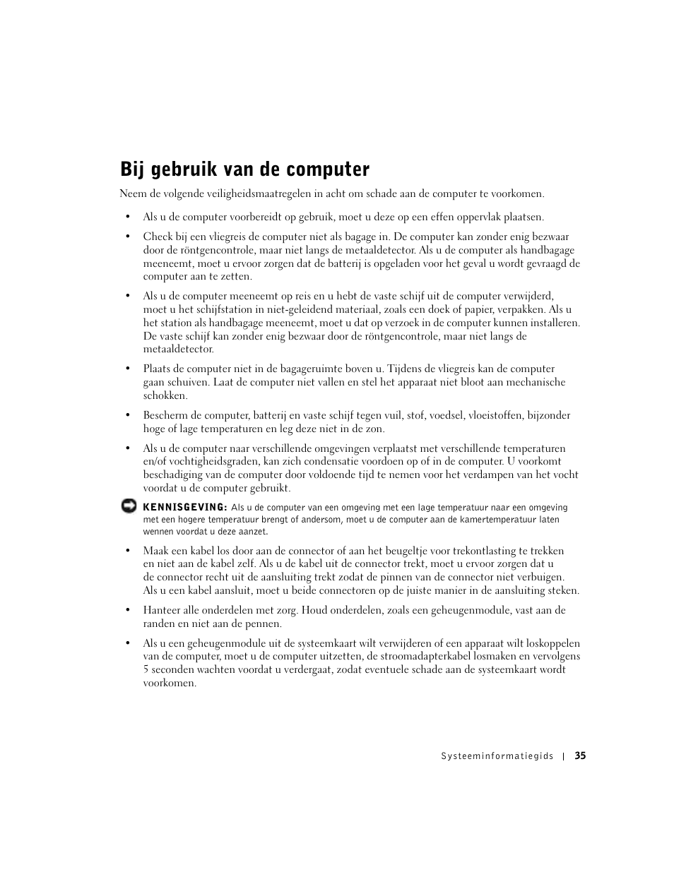 Bij gebruik van de computer | Dell Precision M60 User Manual | Page 37 / 200