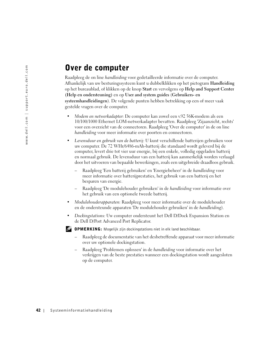 Over de computer | Dell Precision M60 User Manual | Page 44 / 200