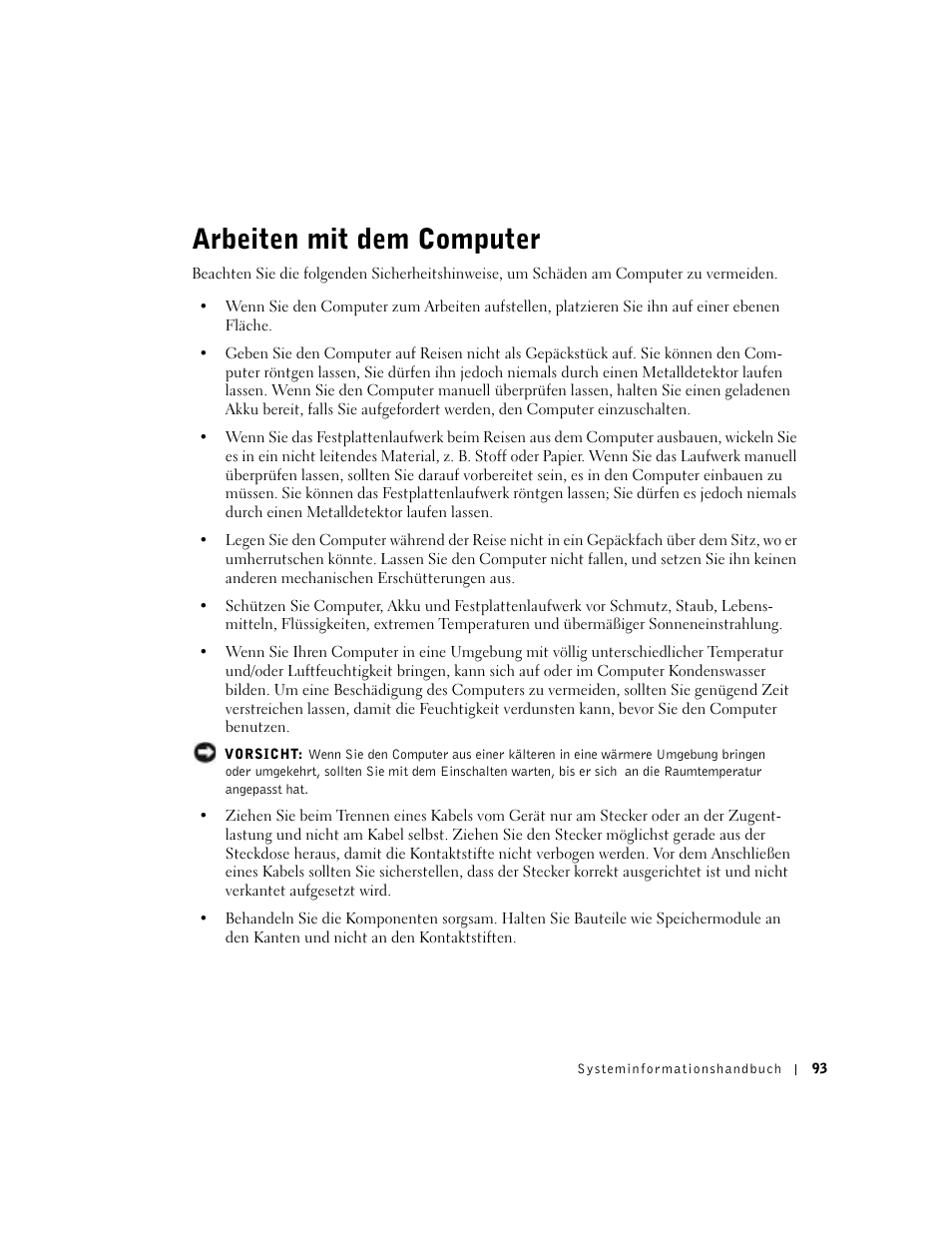 Arbeiten mit dem computer | Dell Precision M60 User Manual | Page 95 / 200