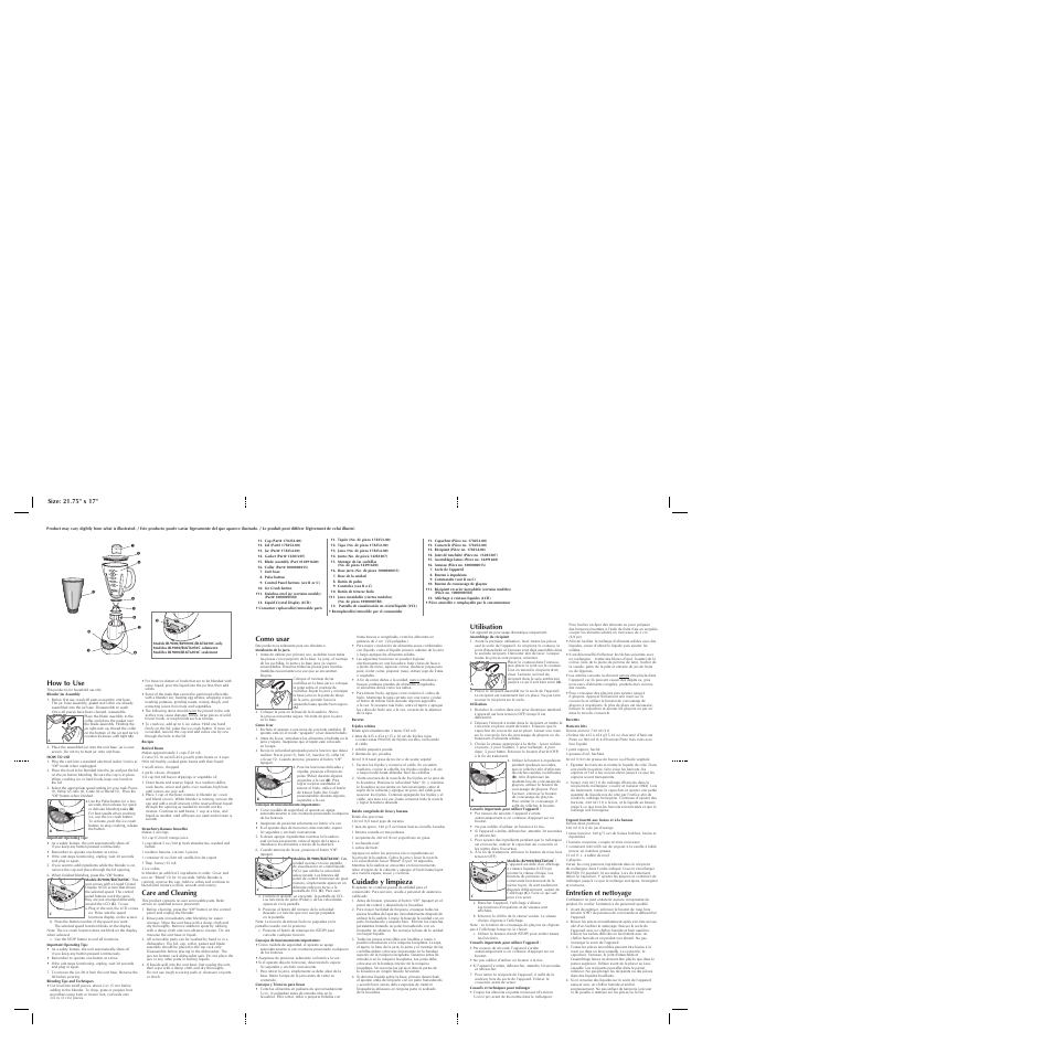 Black & Decker BL7000 User Manual | 2 pages