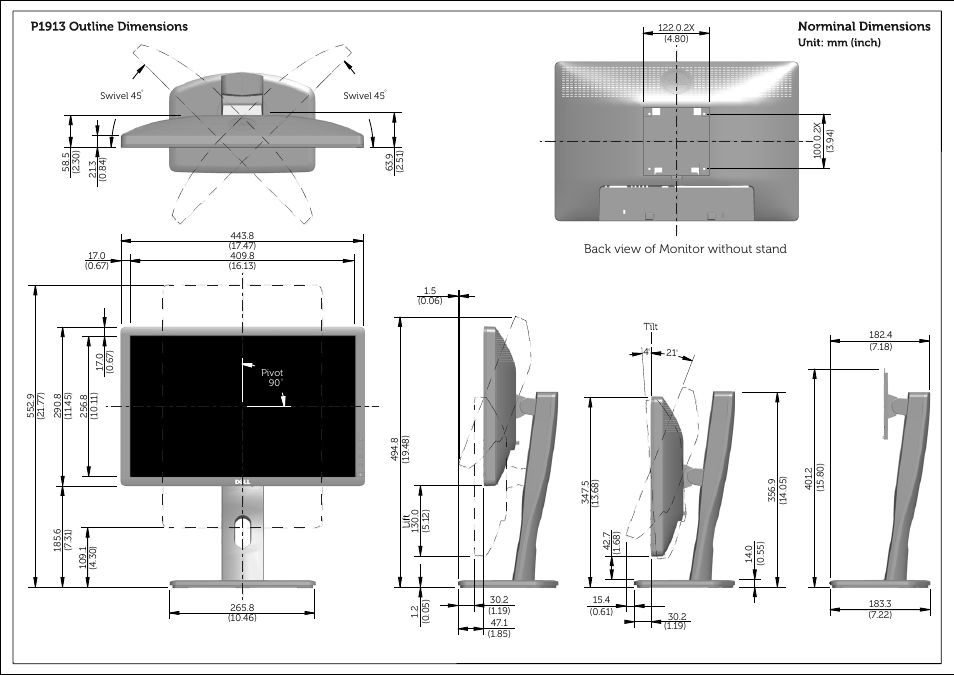 Dell P1913s Monitor User Manual | 3 pages