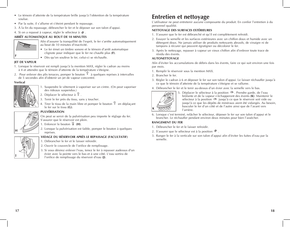 Entretien et nettoyage | Black & Decker AS685 User Manual | Page 10 / 13