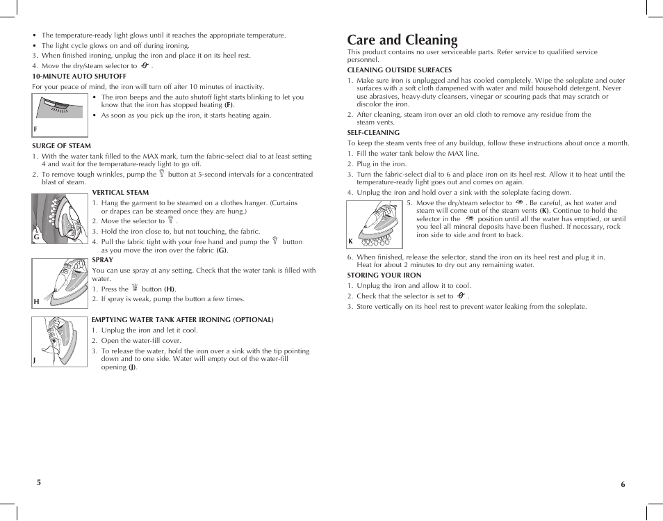 Care and cleaning | Black & Decker AS685 User Manual | Page 4 / 13