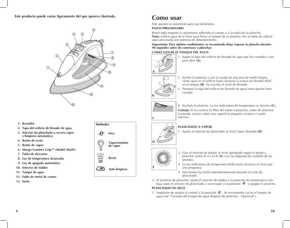 Como usar | Black & Decker AS685 User Manual | Page 6 / 13