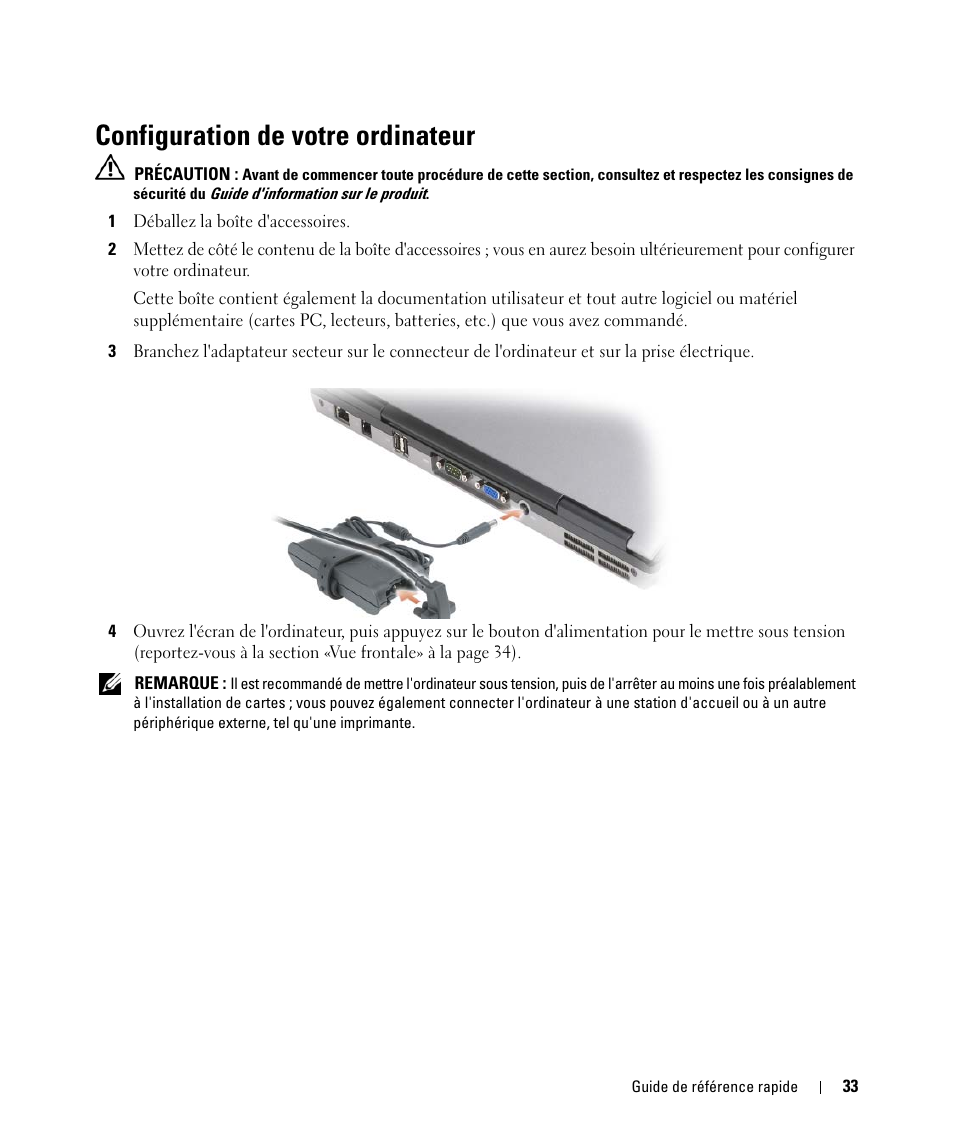 Configuration de votre ordinateur | Dell Latitude D630C (Late 2008) User Manual | Page 33 / 96