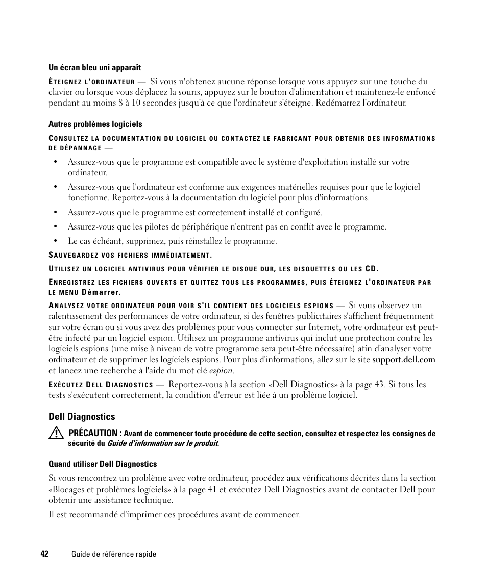 Dell diagnostics | Dell Latitude D630C (Late 2008) User Manual | Page 42 / 96