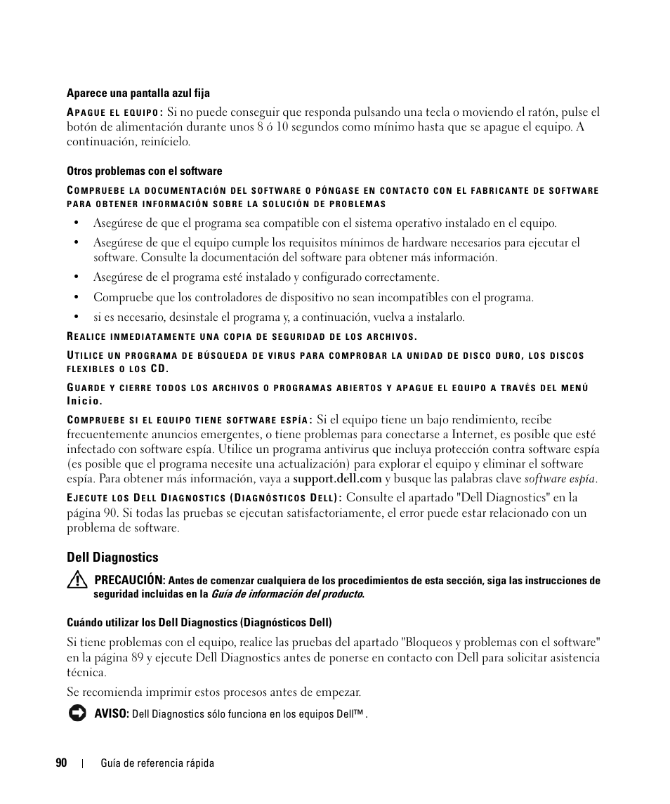 Dell diagnostics | Dell Latitude D630C (Late 2008) User Manual | Page 90 / 96
