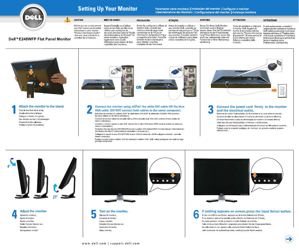 Dell E248WFP Monitor User Manual | 2 pages