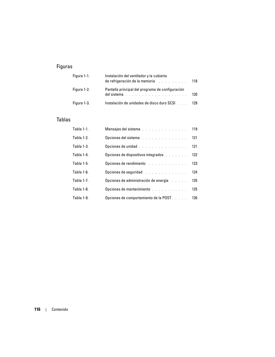 Figuras, Tablas | Dell PowerEdge SC1420 User Manual | Page 118 / 132