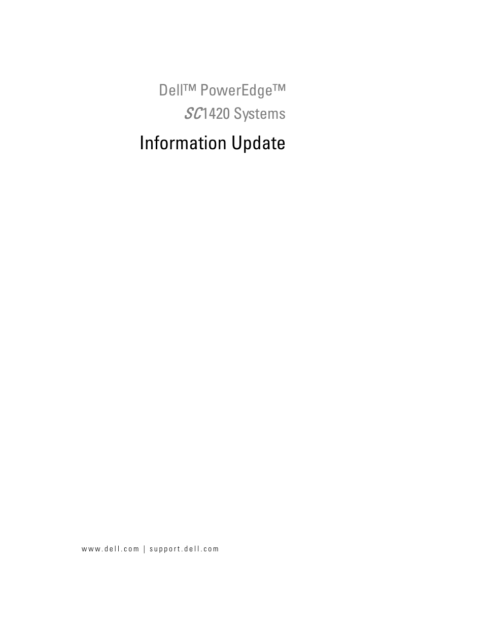 Information update | Dell PowerEdge SC1420 User Manual | Page 3 / 132