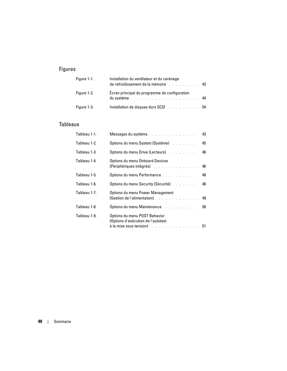 Figures, Tableaux | Dell PowerEdge SC1420 User Manual | Page 42 / 132