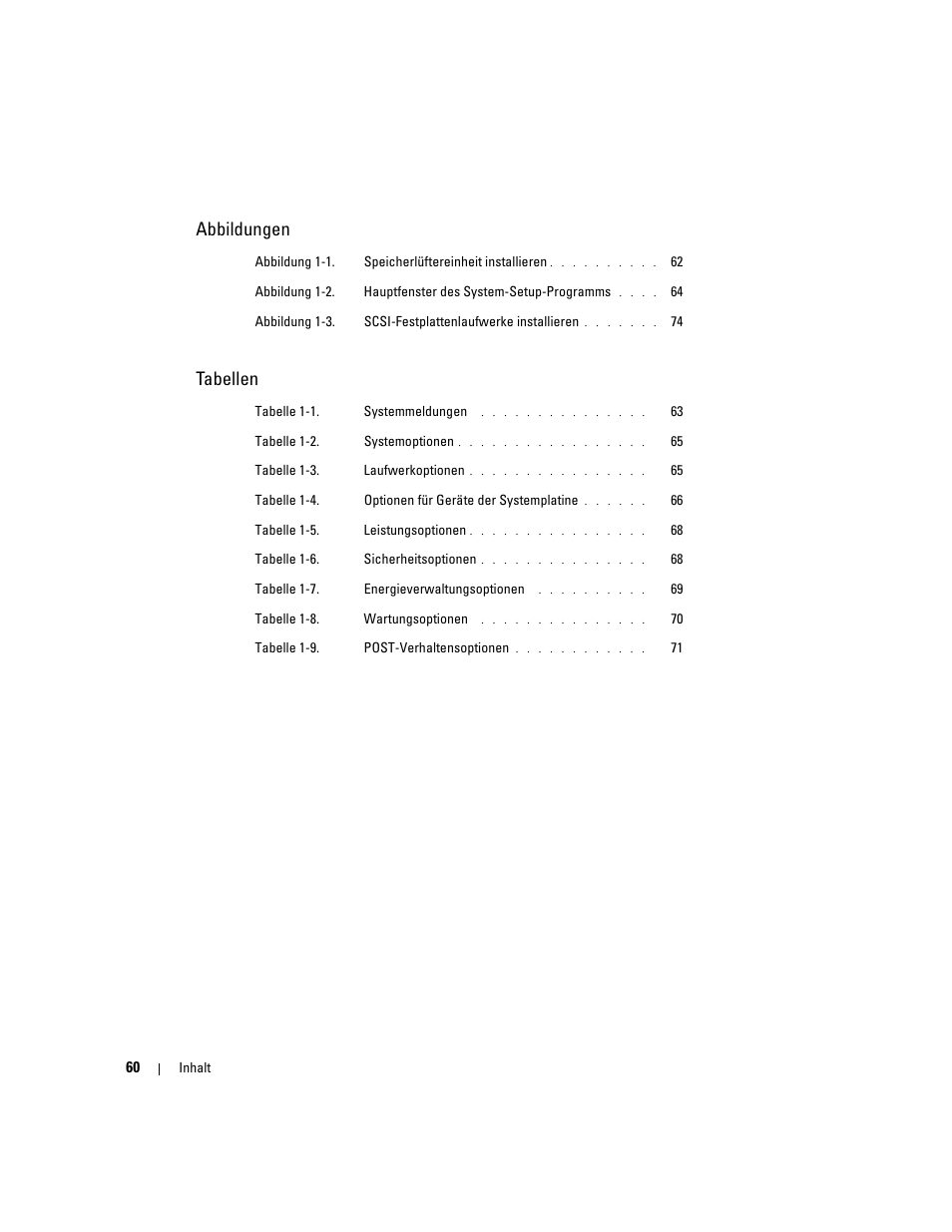 Abbildungen, Tabellen | Dell PowerEdge SC1420 User Manual | Page 62 / 132