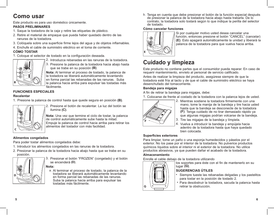Como usar, Cuidado y limpieza | Black & Decker T1701SKT User Manual | Page 4 / 11