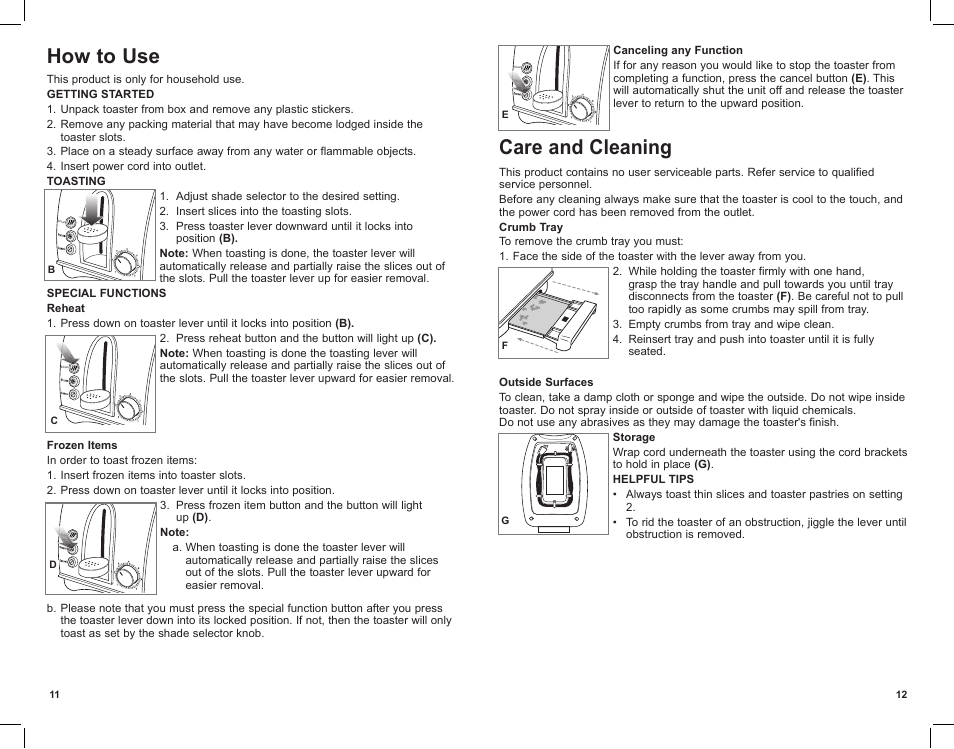 Care and cleaning, How to use | Black & Decker T1701SKT User Manual | Page 7 / 11