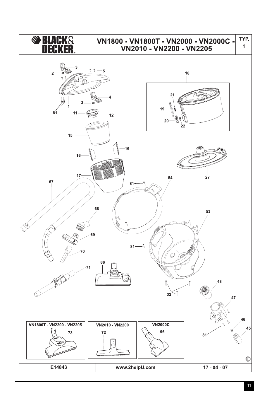 Black & Decker VN2205 User Manual | Page 11 / 16