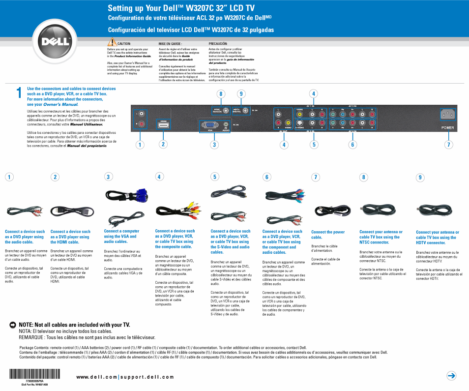 Dell LCD TV W3207C User Manual | 2 pages