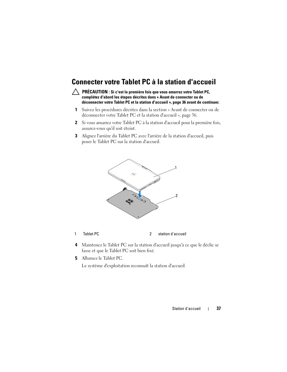 Connecter votre tablet pc à la station d'accueil | Dell Latitude XT3 (Mid 2011) User Manual | Page 39 / 108