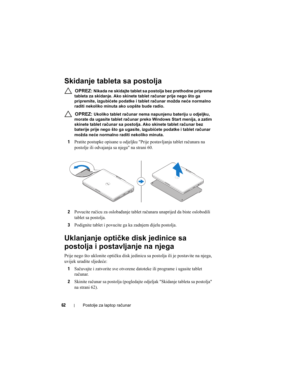 Skidanje tableta sa postolja | Dell Latitude XT3 (Mid 2011) User Manual | Page 64 / 108