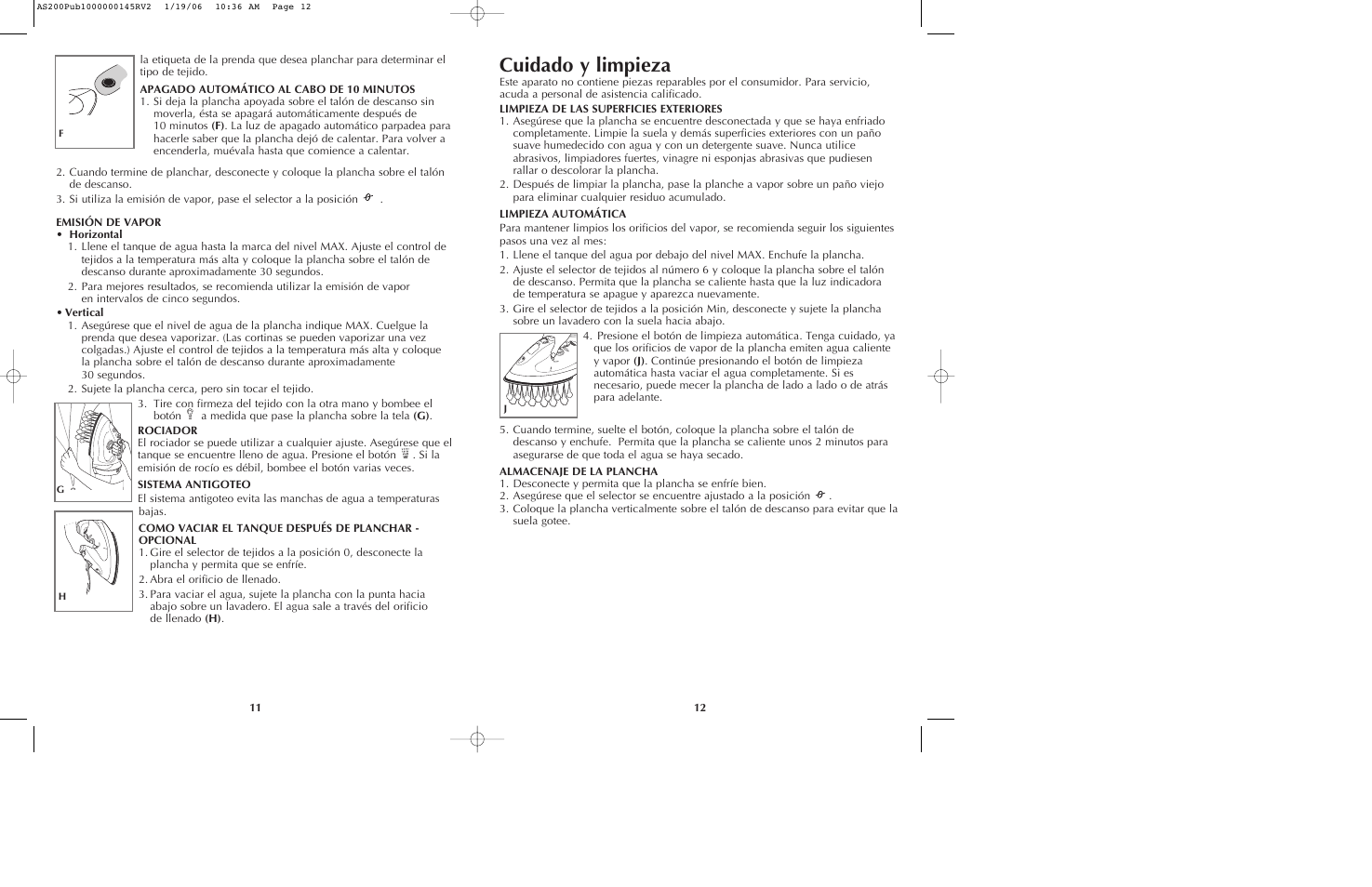 Cuidado y limpieza | Black & Decker AS210 User Manual | Page 7 / 13