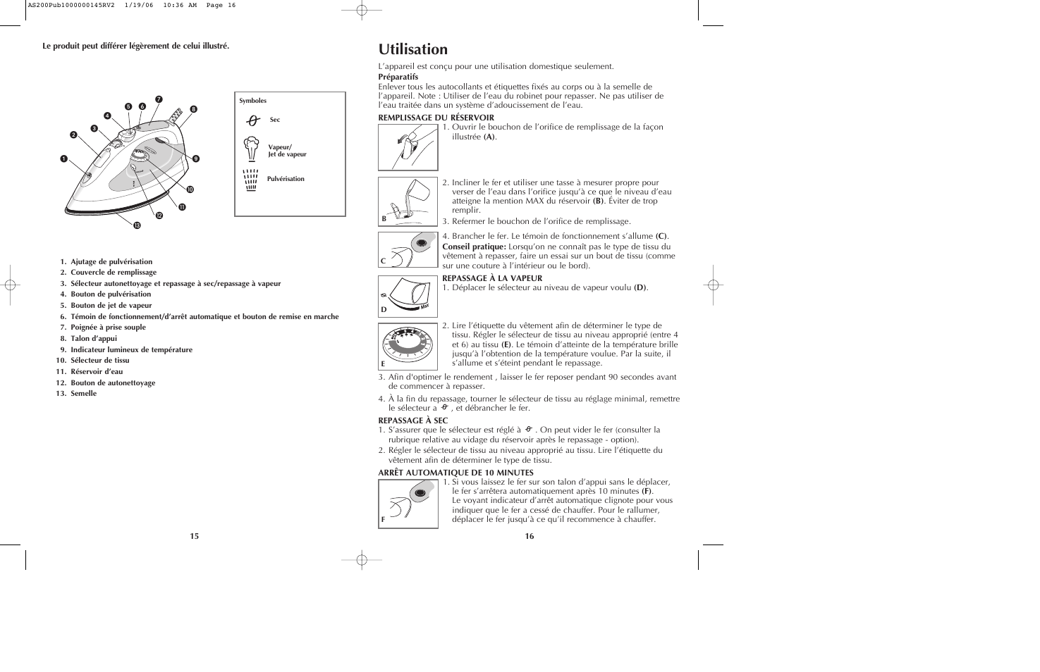 Utilisation | Black & Decker AS210 User Manual | Page 9 / 13