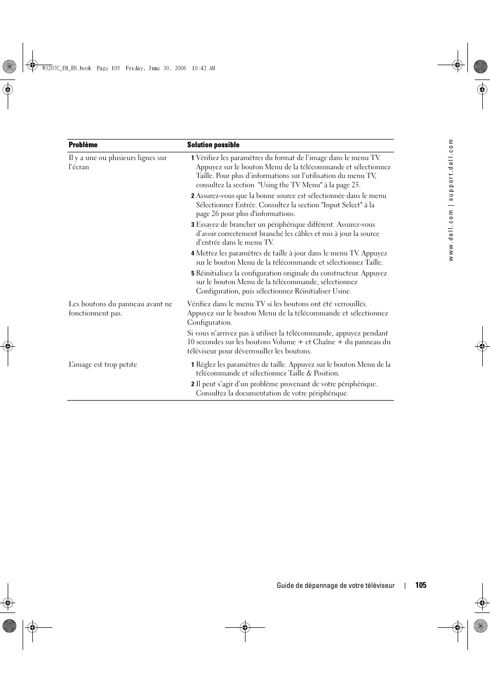 Dell LCD TV W3207C User Manual | Page 105 / 204