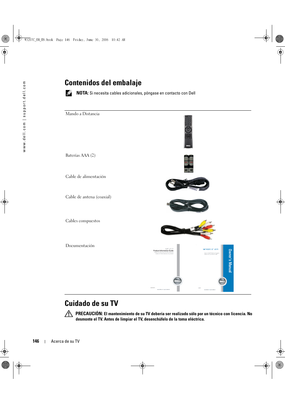 Dell LCD TV W3207C User Manual | Page 146 / 204