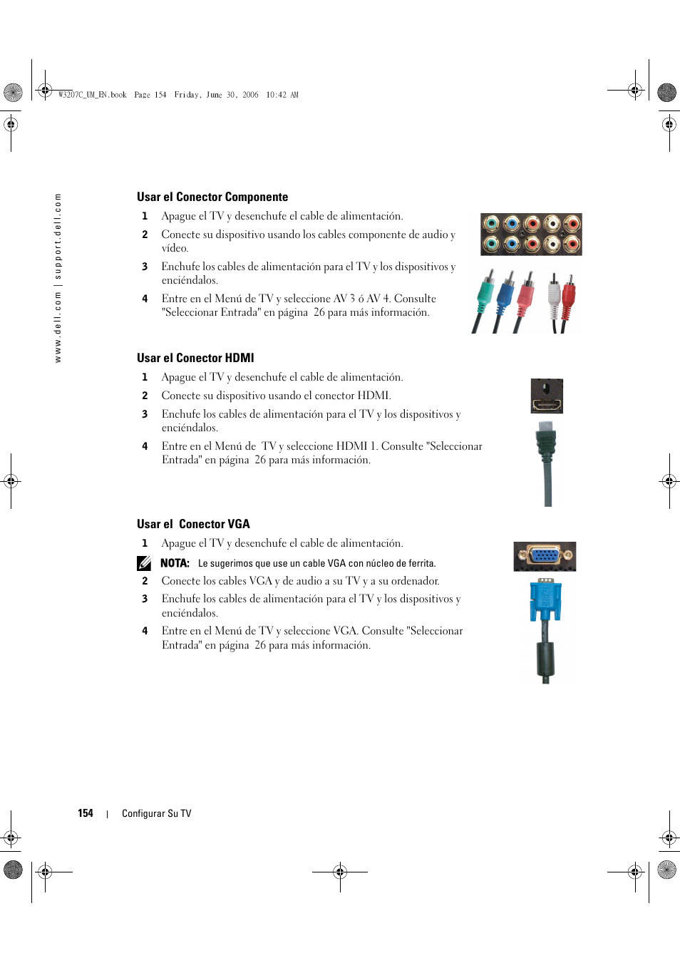 Dell LCD TV W3207C User Manual | Page 154 / 204