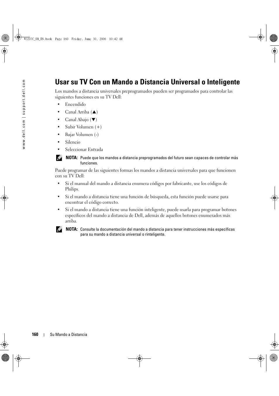 Dell LCD TV W3207C User Manual | Page 160 / 204