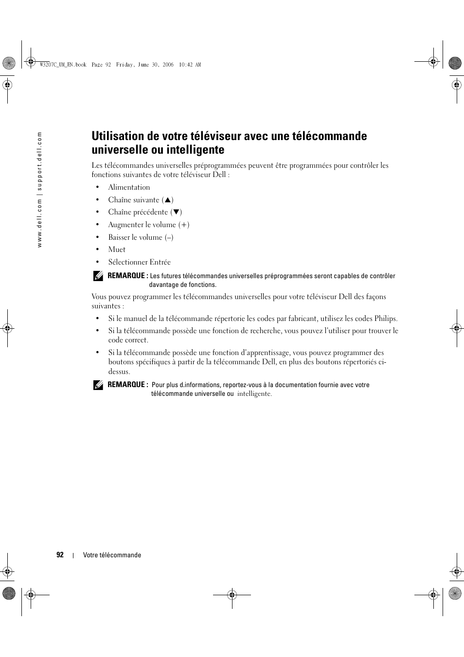 Dell LCD TV W3207C User Manual | Page 92 / 204