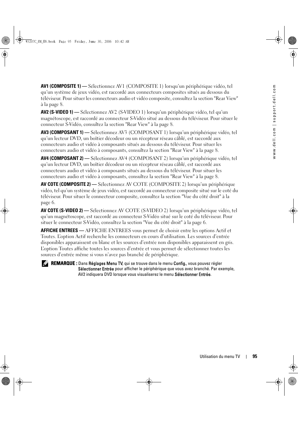 Dell LCD TV W3207C User Manual | Page 95 / 204