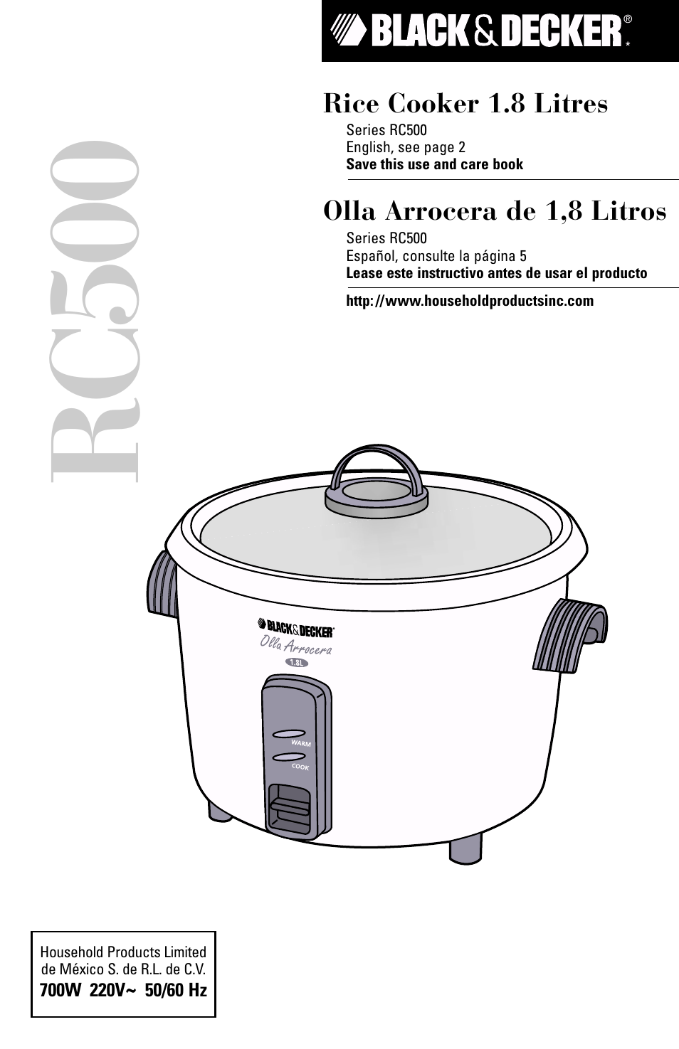 Black & Decker RC500 User Manual | 8 pages