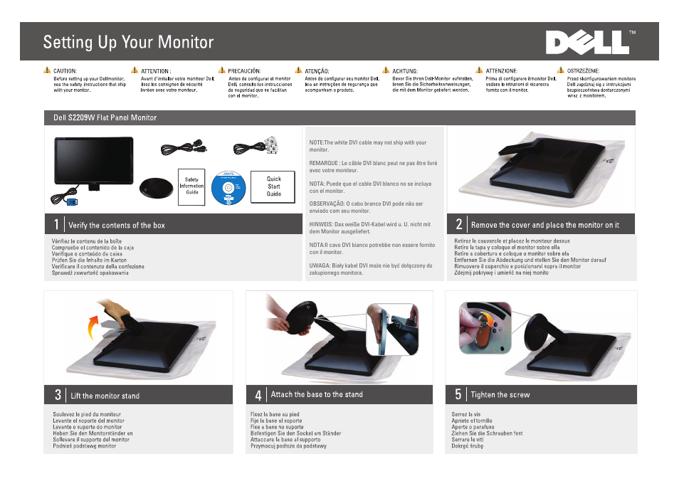 Dell E2209WFP Monitor User Manual | 2 pages