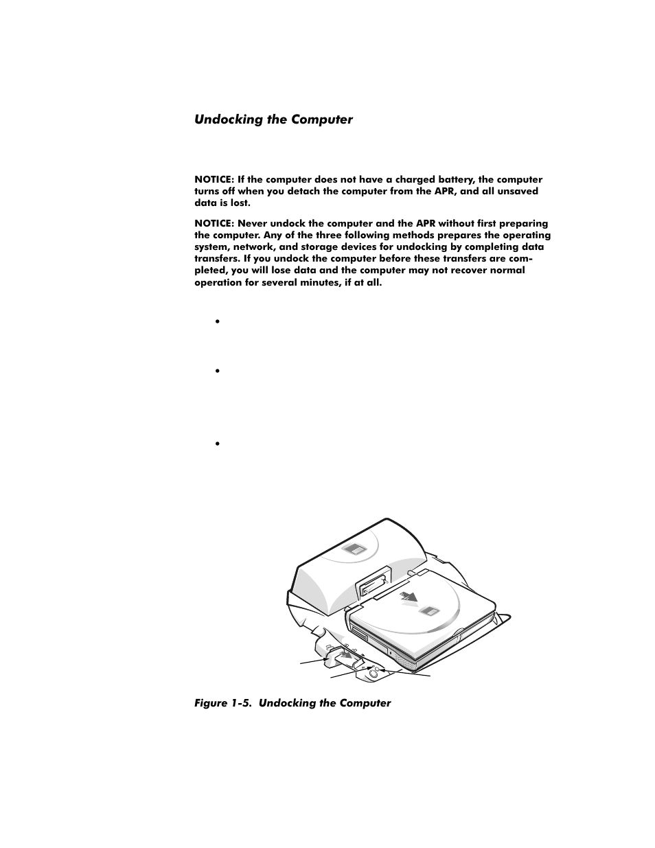 Undocking the computer, Undocking the computer -6, Figure 1-5 | Dell Inspiron 4100 User Manual | Page 10 / 158