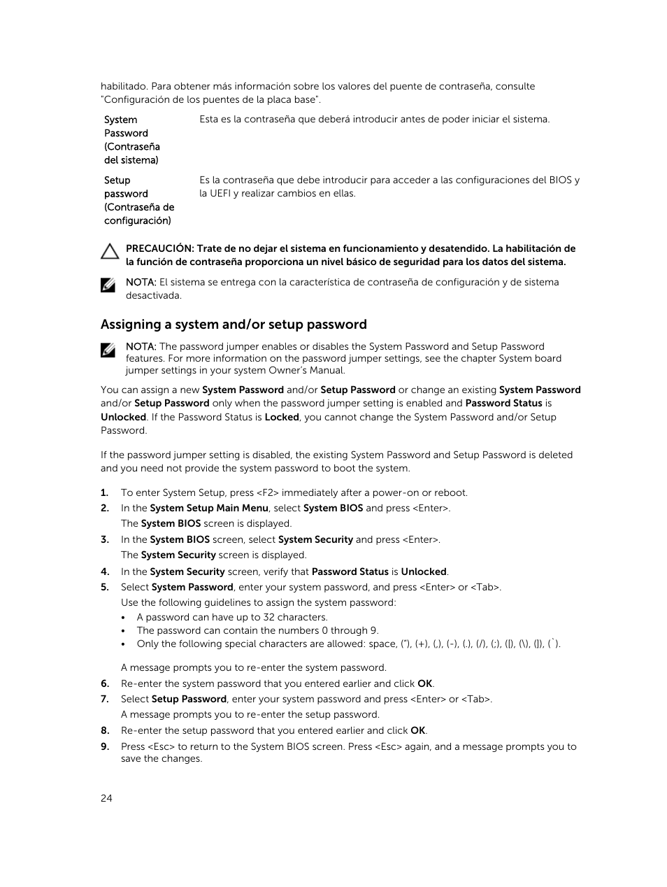 Assigning a system and/or setup password | Dell PowerEdge M820 (for PE VRTX) User Manual | Page 24 / 183