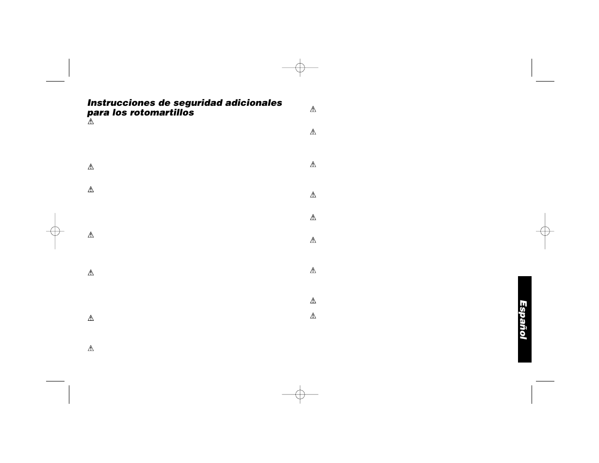 Español | Black & Decker D25650 User Manual | Page 20 / 26