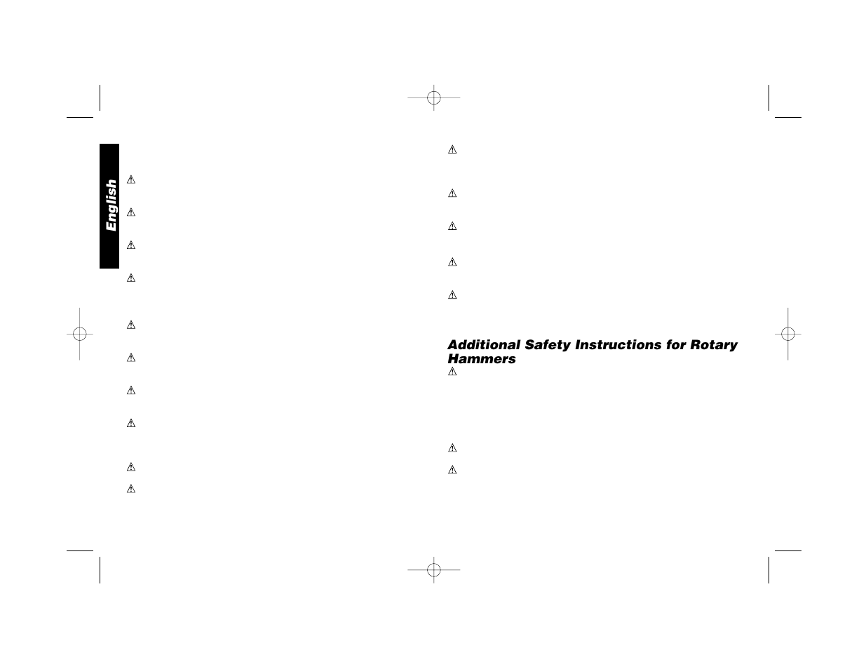 Additional safety instructions for rotary hammers, English | Black & Decker D25650 User Manual | Page 5 / 26