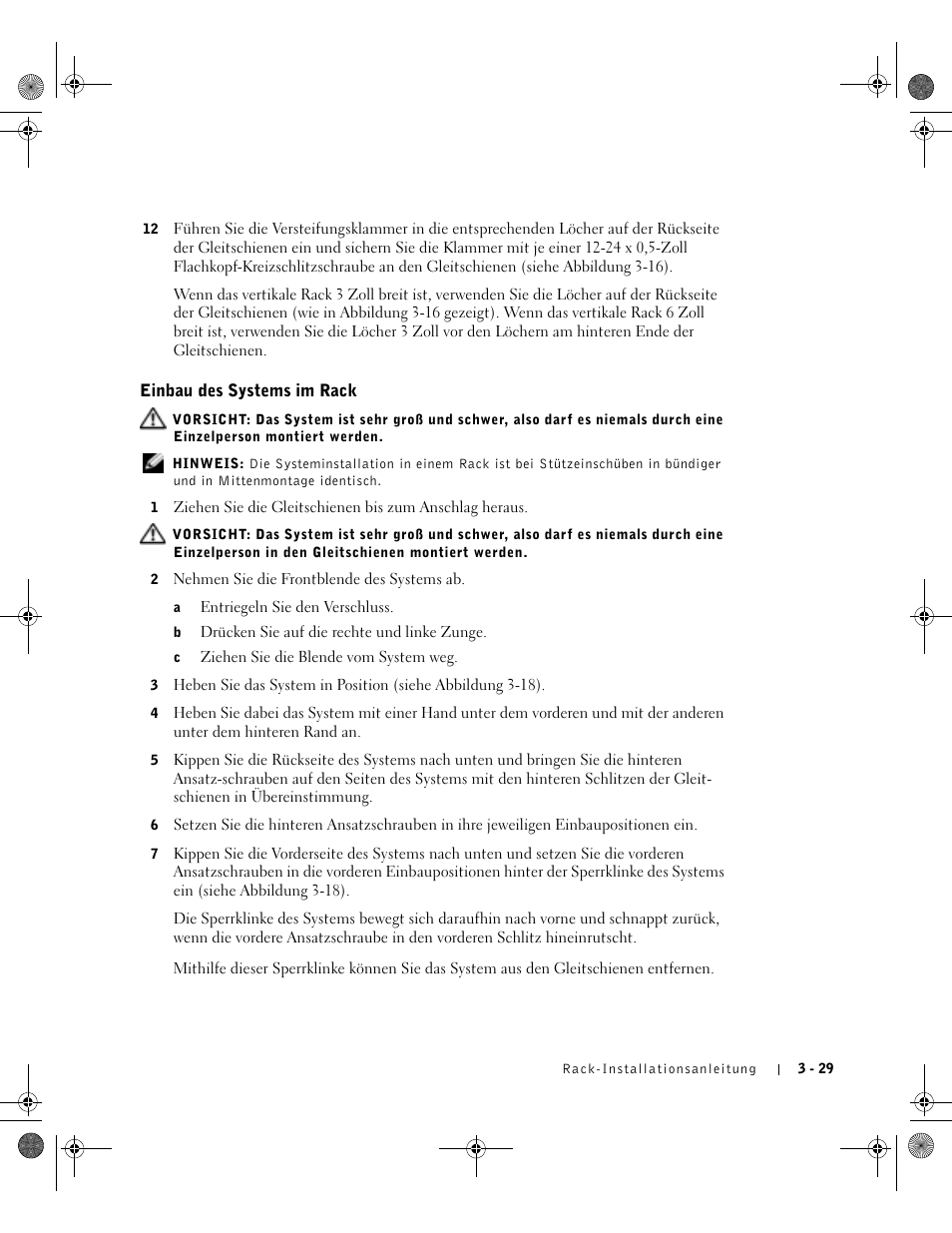 Einbau des systems im rack | Dell PowerEdge 1750 User Manual | Page 103 / 180