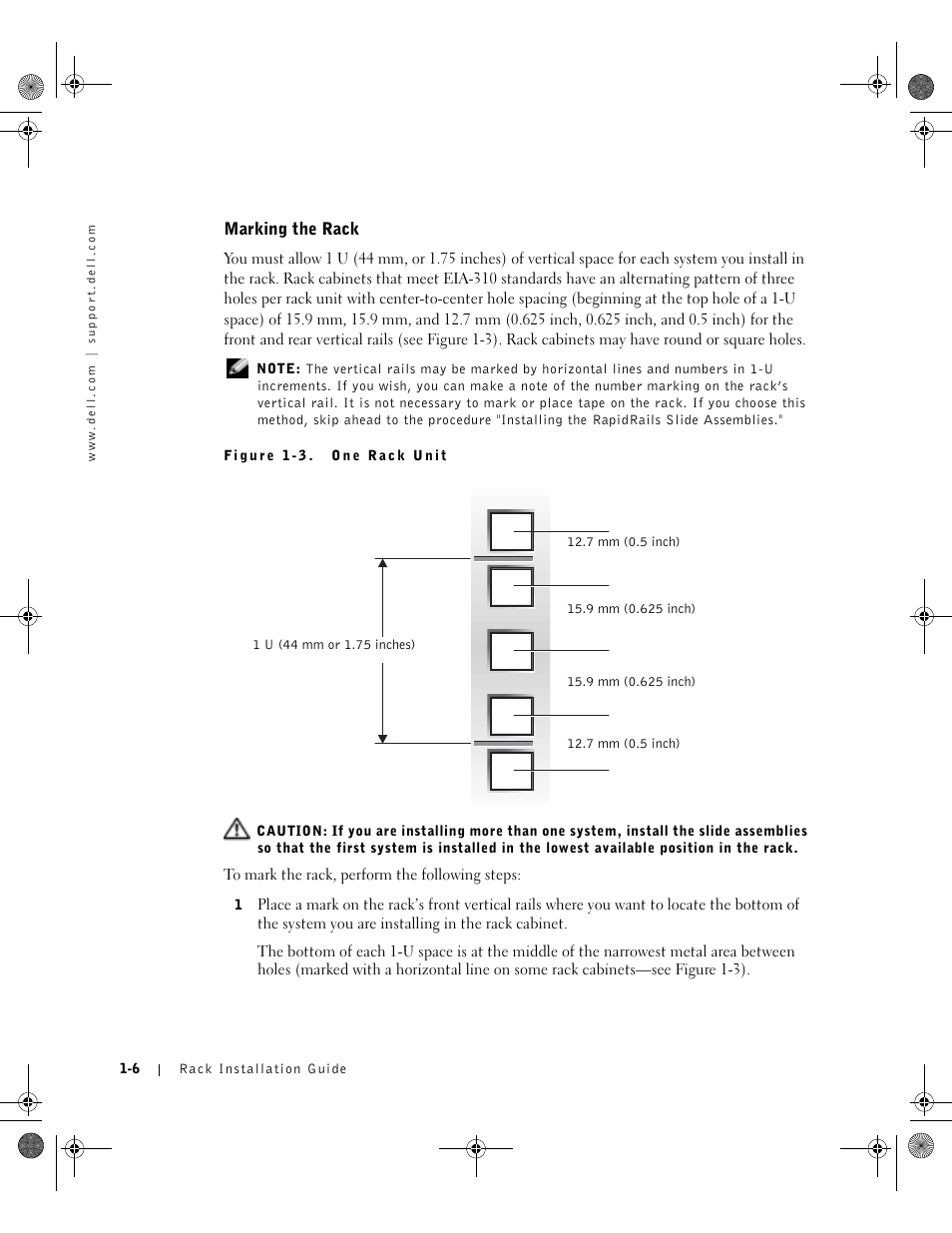 Marking the rack | Dell PowerEdge 1750 User Manual | Page 12 / 180