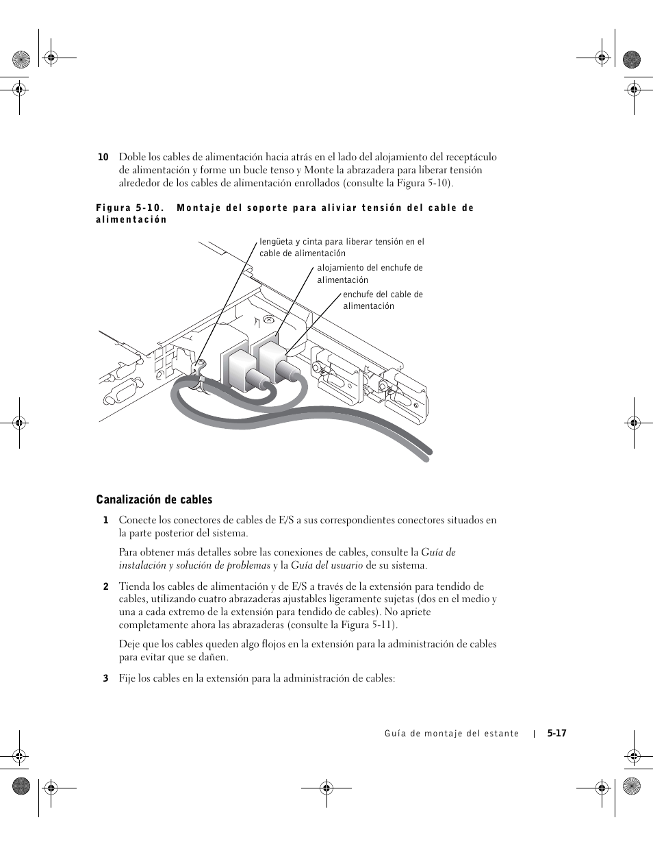 Canalización de cables | Dell PowerEdge 1750 User Manual | Page 161 / 180