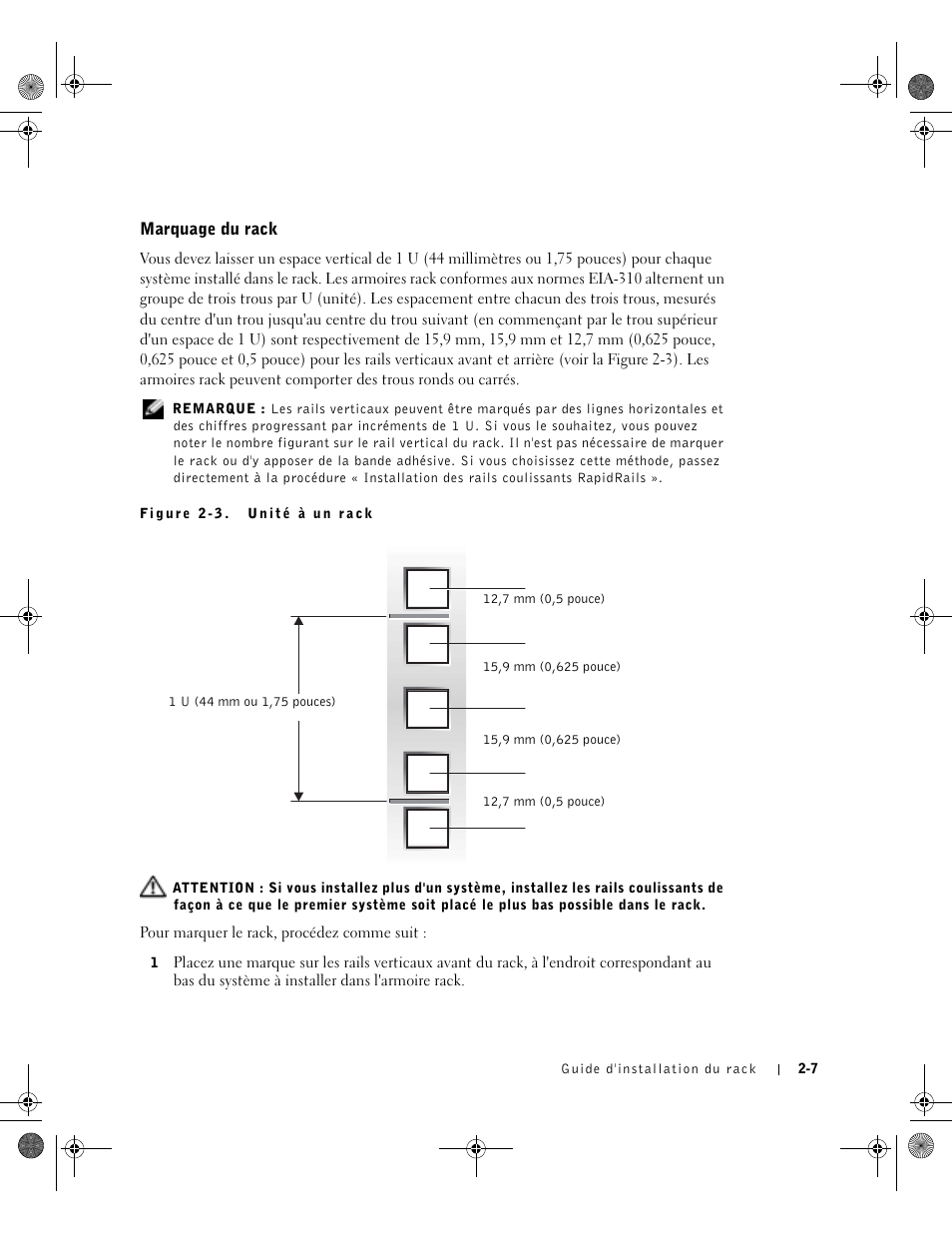 Marquage du rack | Dell PowerEdge 1750 User Manual | Page 45 / 180
