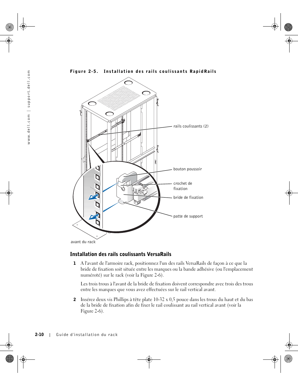 Installation des rails coulissants versarails | Dell PowerEdge 1750 User Manual | Page 48 / 180