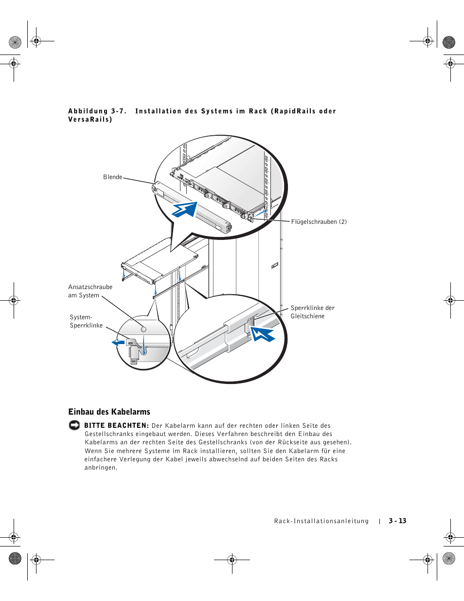 Einbau des kabelarms | Dell PowerEdge 1750 User Manual | Page 87 / 180